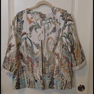 Chicos sz 3 west coast paisley jacket NWT
